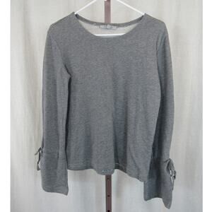 Grey & Gray XS Scoop Neck Sweater Bows on Sleeves Elevated Basic